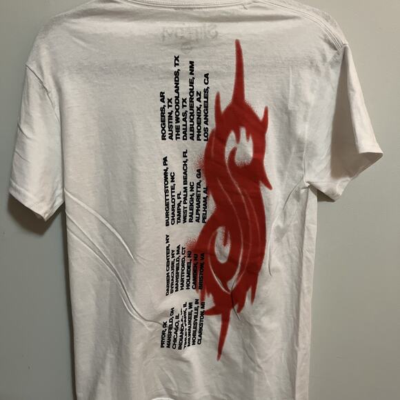 Slipknot Tour 2021 T-shirt White Tee Heavy Metal Thrash Small S - Picture 5 of 7